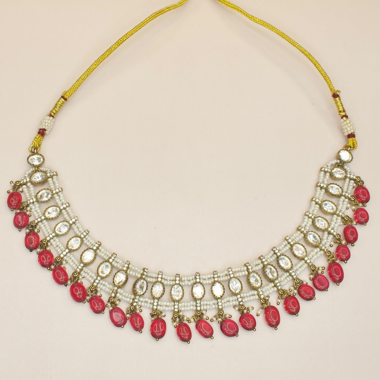 Victorian Pearl Necklace with beads and Jhumkas