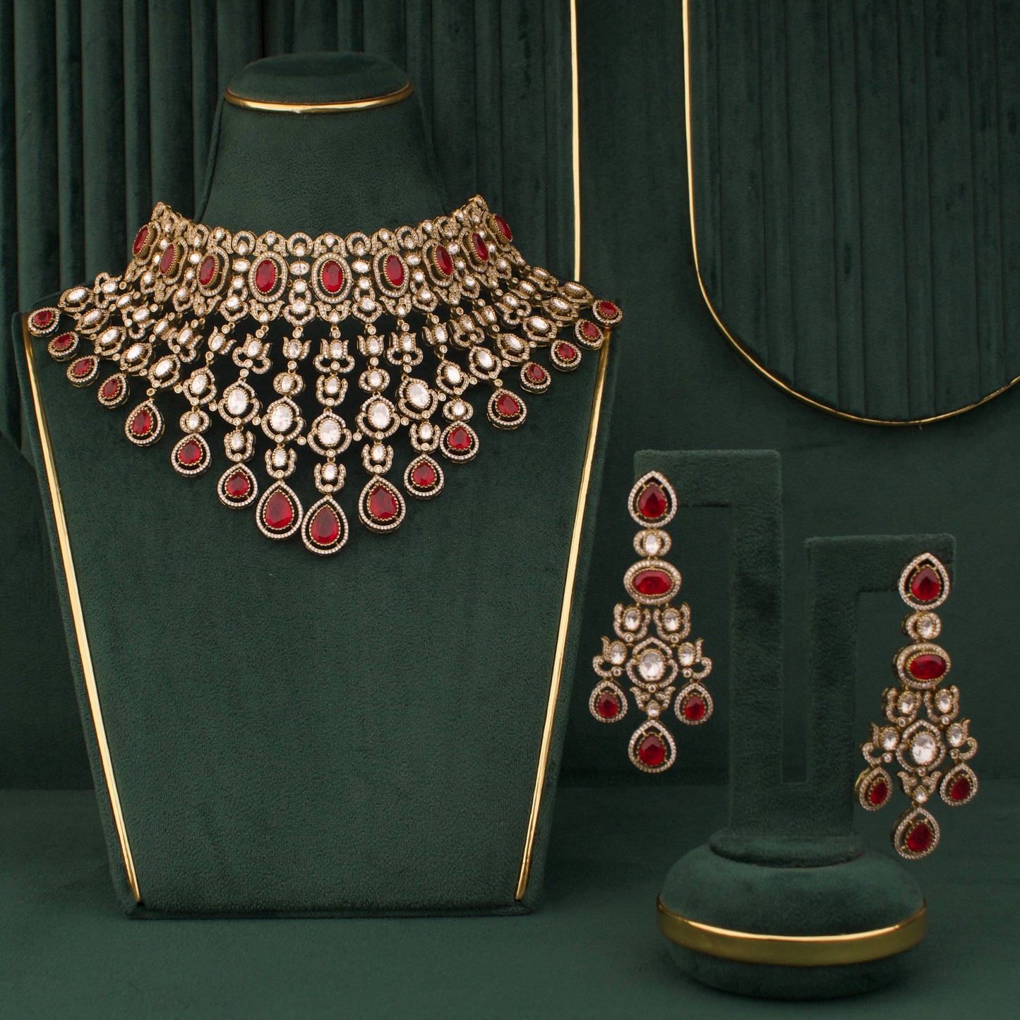Luxury Royal Victorian Bridal Choker And Earring Set