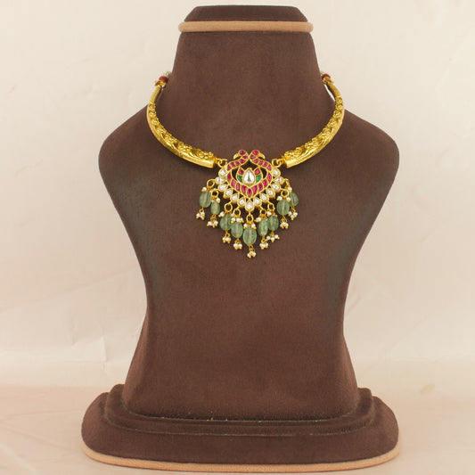 Sleek Lotus ChandBali Design Jadau Kundan Kanti