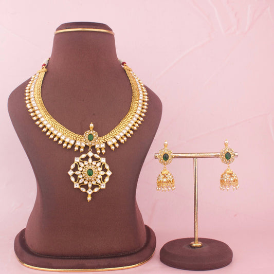 Designer Jalebi Necklace With Matching Earrings