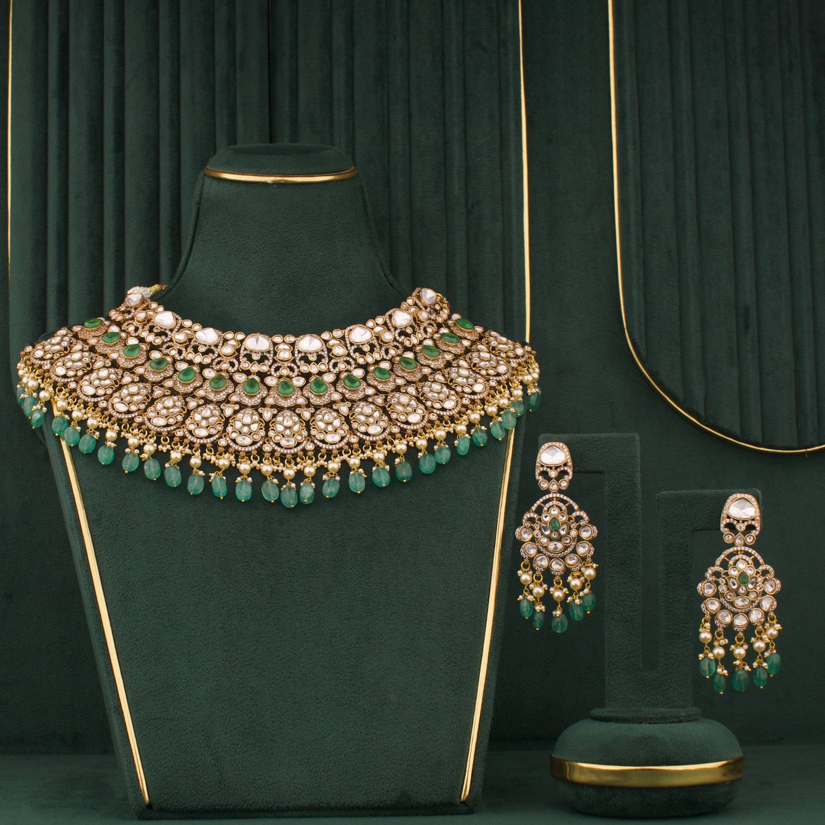 Royal Victorian Choker Necklace With Matching Earrings