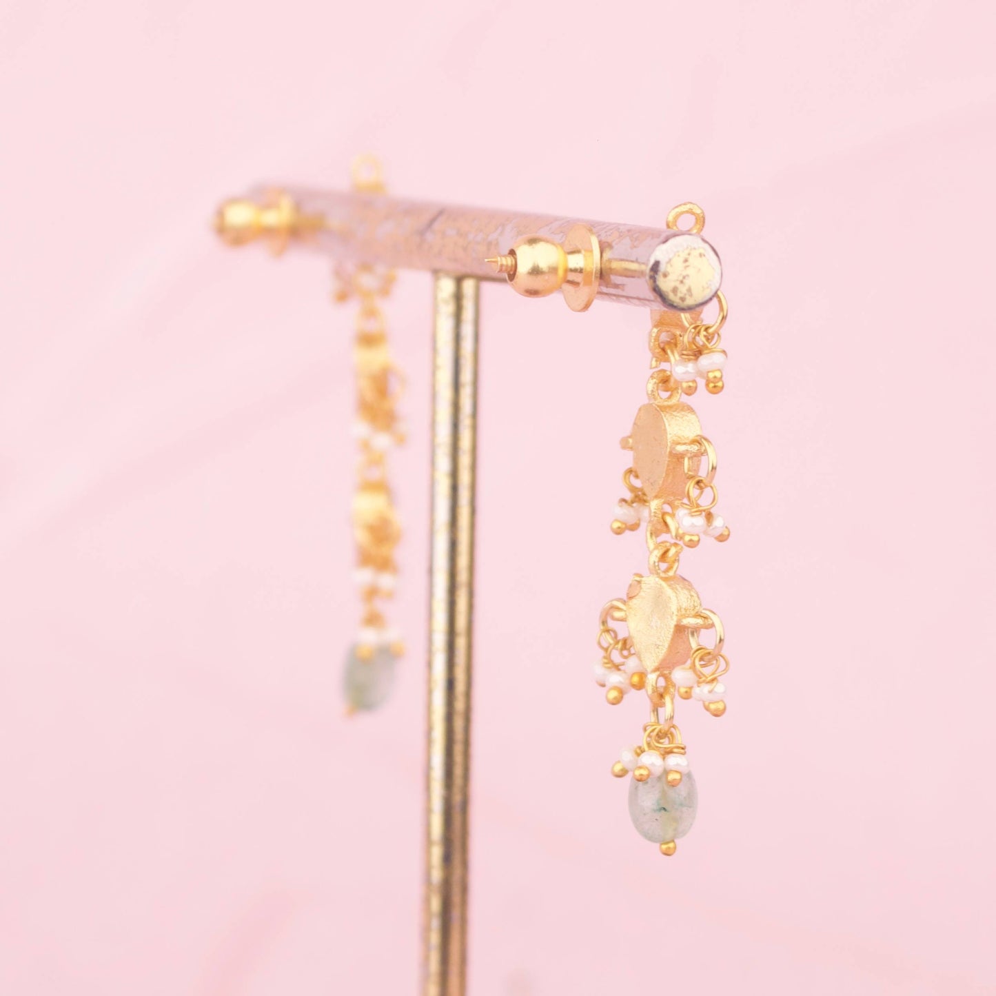 Designer Jadau Kundan Bridal Necklace Set With Pearl Layers