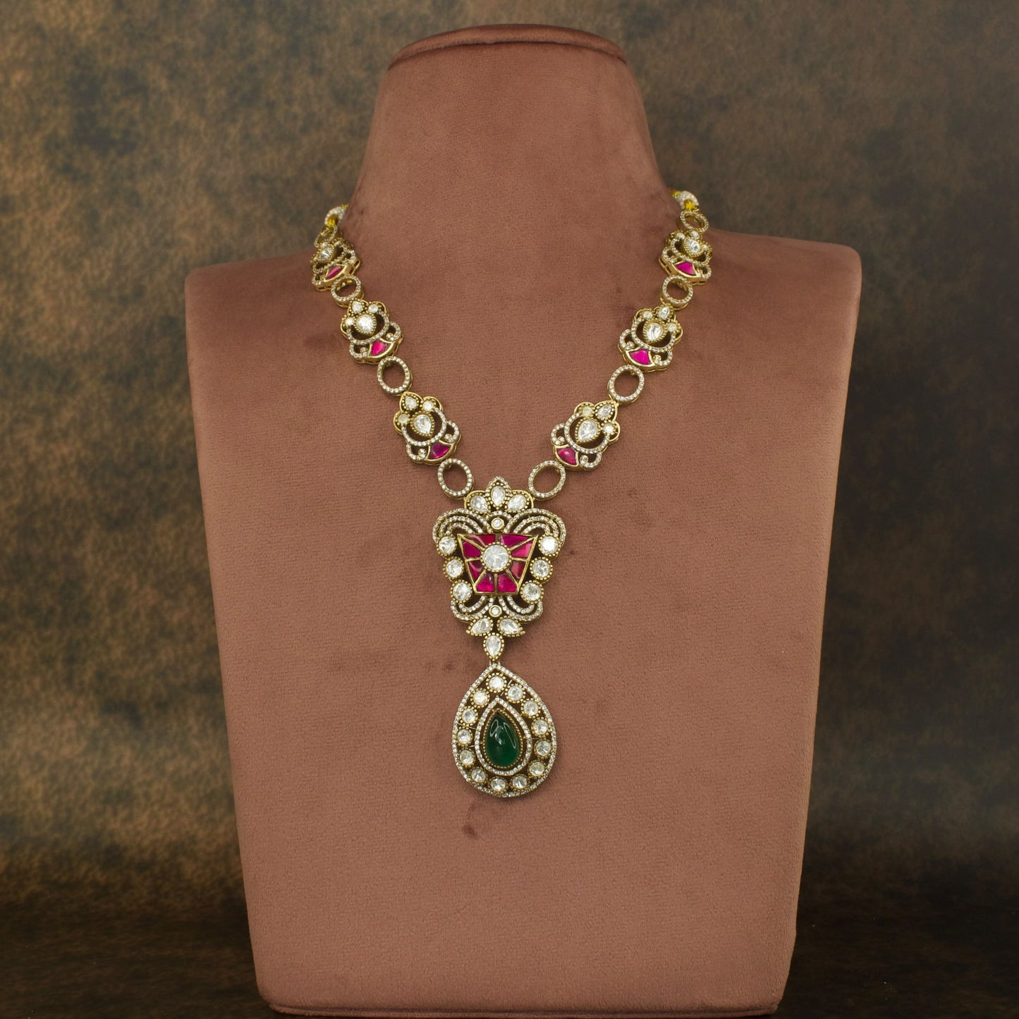 Fusion Victorian Polki Necklace Set