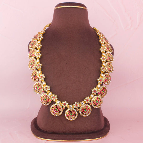 Elegant Jadau Kundan Bottumala Necklace with Circular Motifs