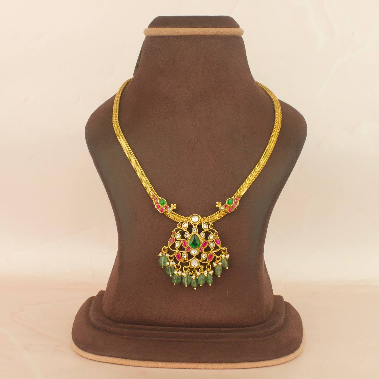 Sleek Jadau Kundan Nantad Chain Necklace