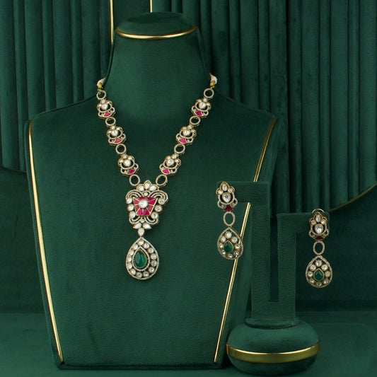 Fusion Victorian Polki Necklace Set