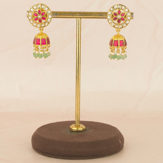 Small Sized Light-Weighted Jadau Kundan Jhumki