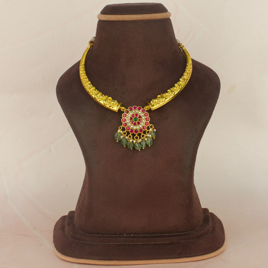 Sleek Floral Design Jadau Kundan Kanti