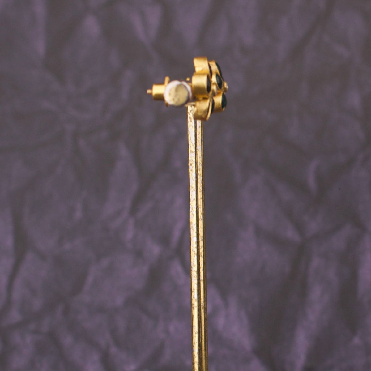 Classic Jadau Kundan Floral Stud Earrings in Gold Finish - Alternate View 5