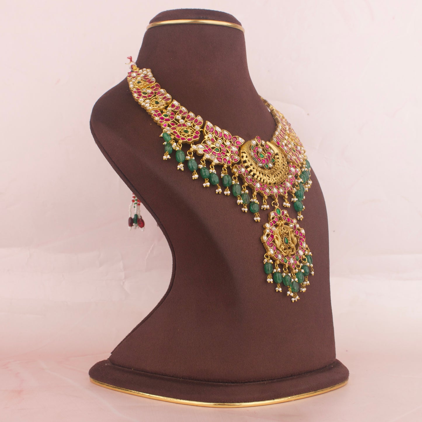 Statement Jadau Kundan x Nakshi Necklace With Guttapusalu Hangings