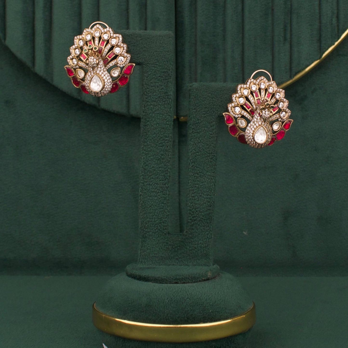 Traditional Fusion Kundan x Polki Necklace Set With Matching Earrings