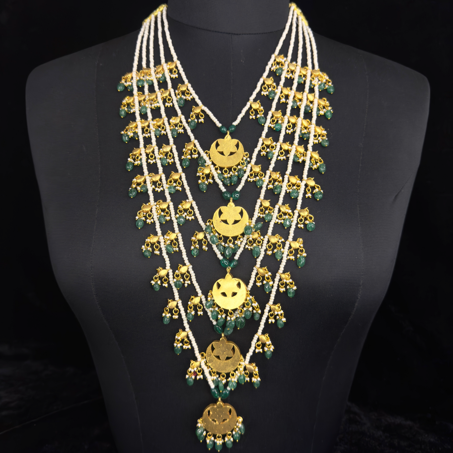 Jadau Kundan Five-Layer Necklace - Majestic Traditional Statement Piece