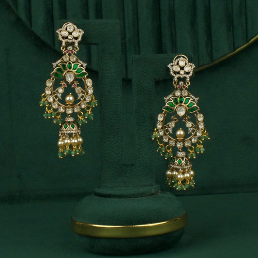 Grand Polki Fusion Chandbali Earrings