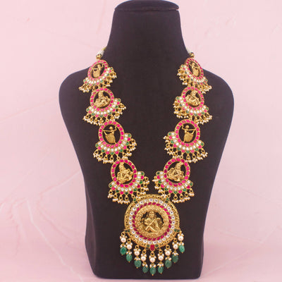 South Indian Temple Long Haram With Little Krishna Pendant
