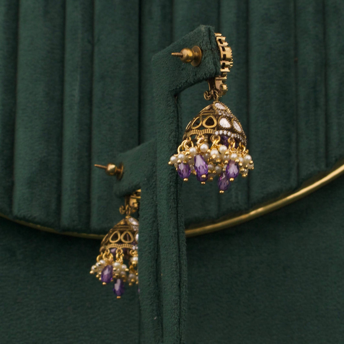 Stylish Victorian Jhumka Earrings With Hangings