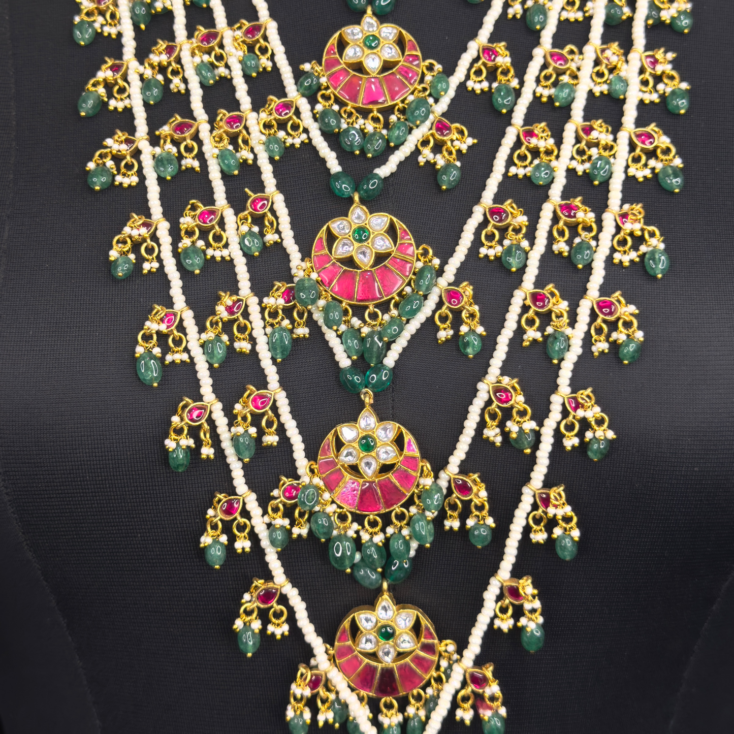 Jadau Kundan Five-Layer Necklace - Majestic Traditional Statement Piece