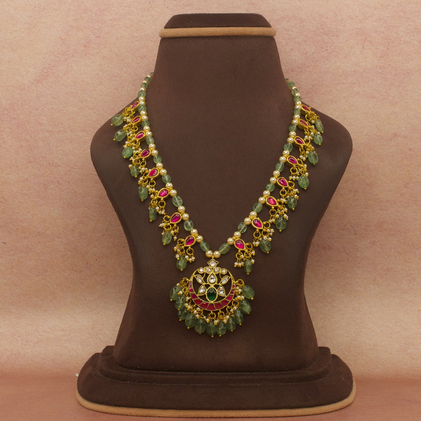 Opulent Jadau Kundan Beads & pearl chain