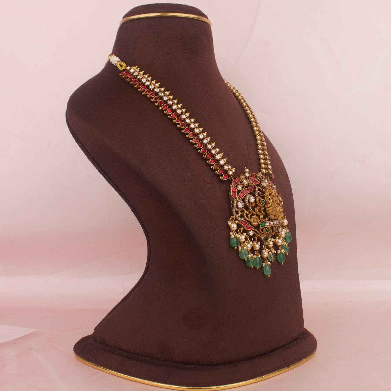 Gold Inspired Nakshi x Jadau Kundan Necklace Set