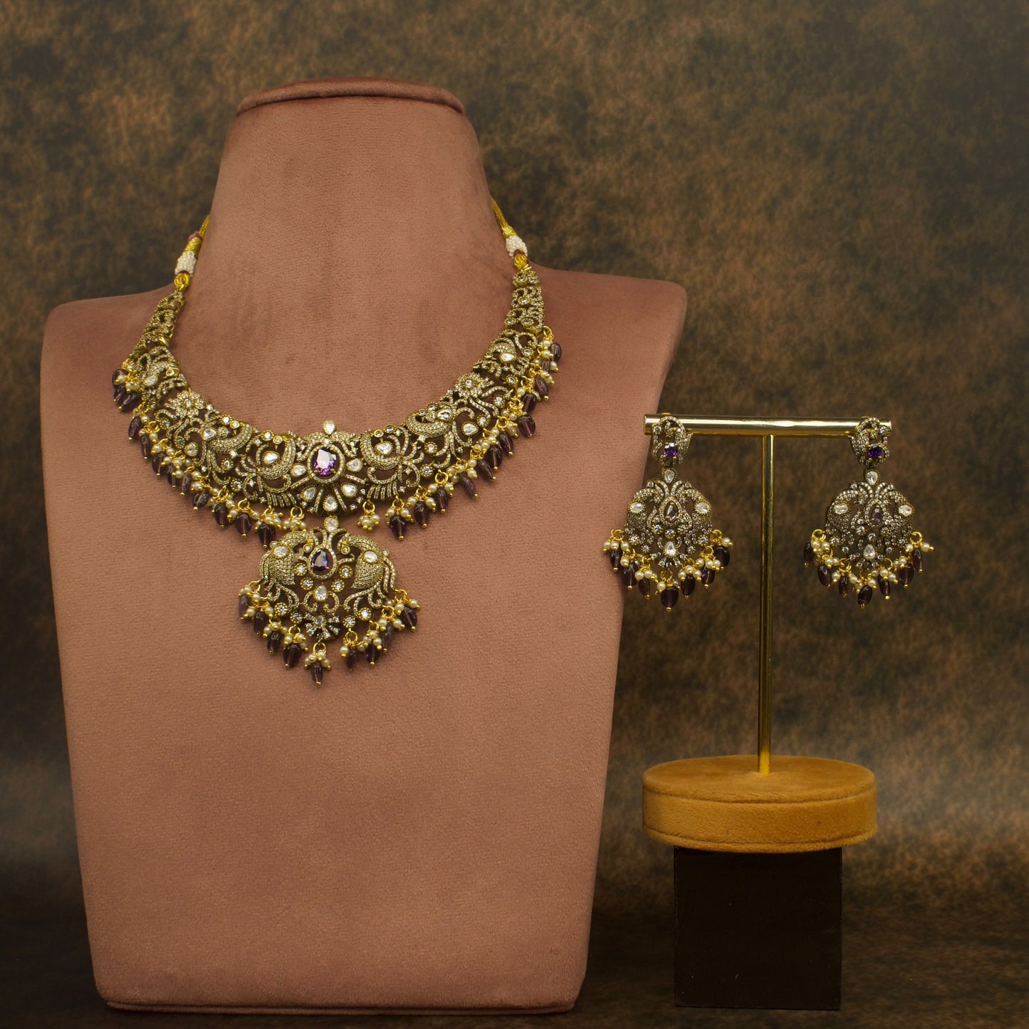 Victorian Polki Radiance Short Necklace Set