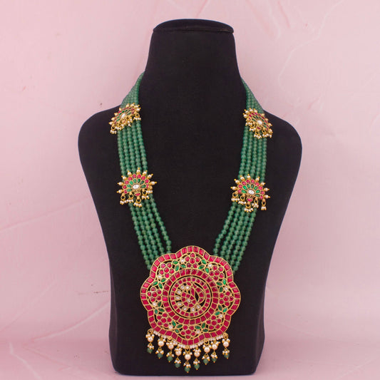 Bridal Jadau Kundan Beads Haram : Wedding Jewellery