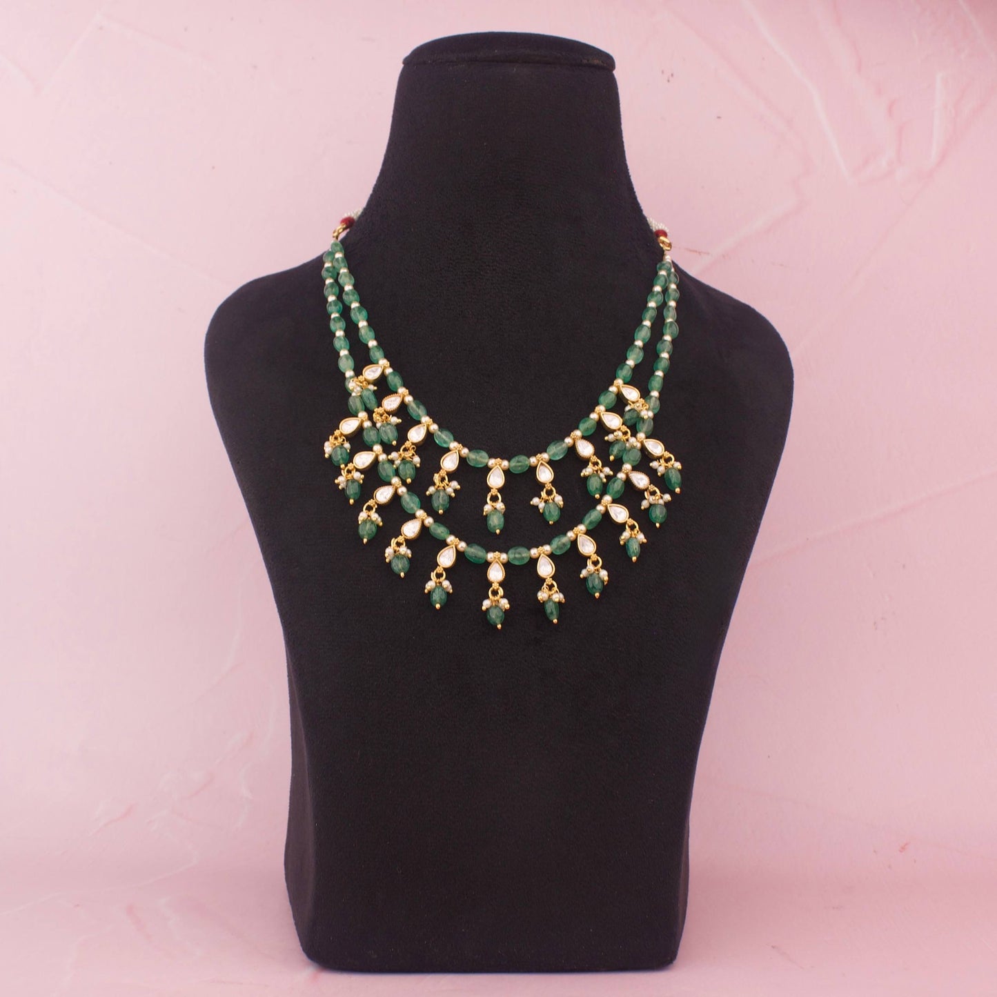 Elegant Polki Layer Beads Haram