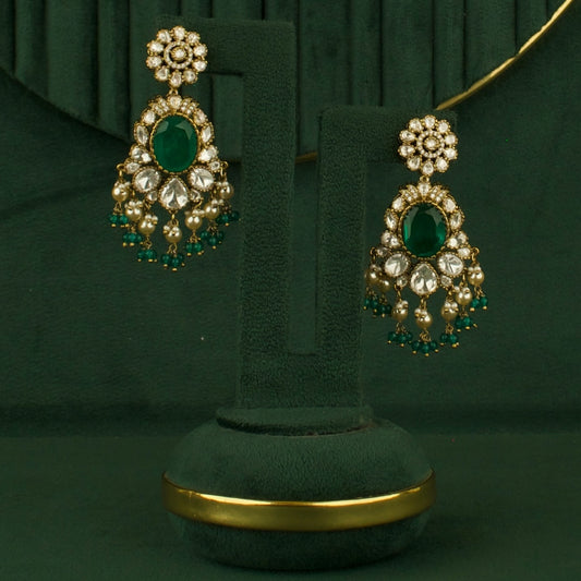 Floral Heritage Design Polki Victorian ChandBali with Beads