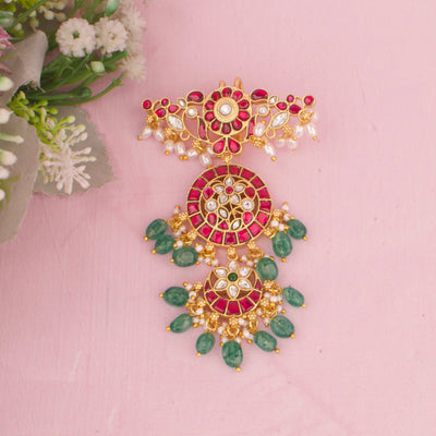 Gold Style Jadau Kundan Jada / Hair Pin