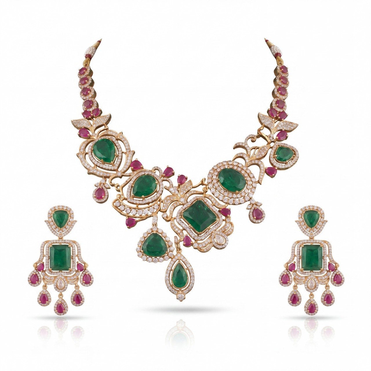 Modern Victorian Necklace Set With Matching Earrings
