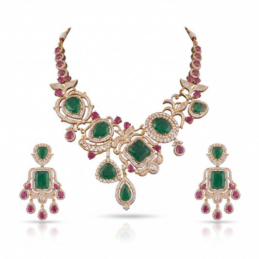 Modern Victorian Necklace Set With Matching Earrings