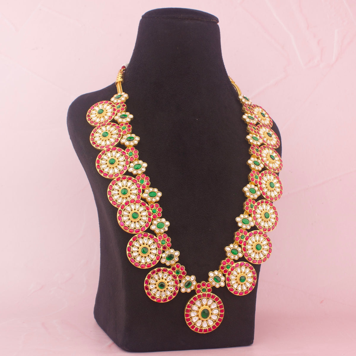 Traditional Gold Style Jadau Kundan Bottumala Necklace