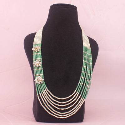 Unique Jadau Kundan Beads 	Mala With Floral Motifs