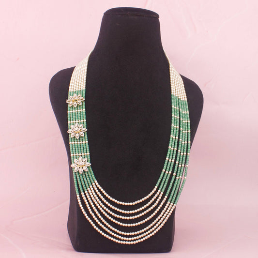 Unique Jadau Kundan Beads 	Mala With Floral Motifs