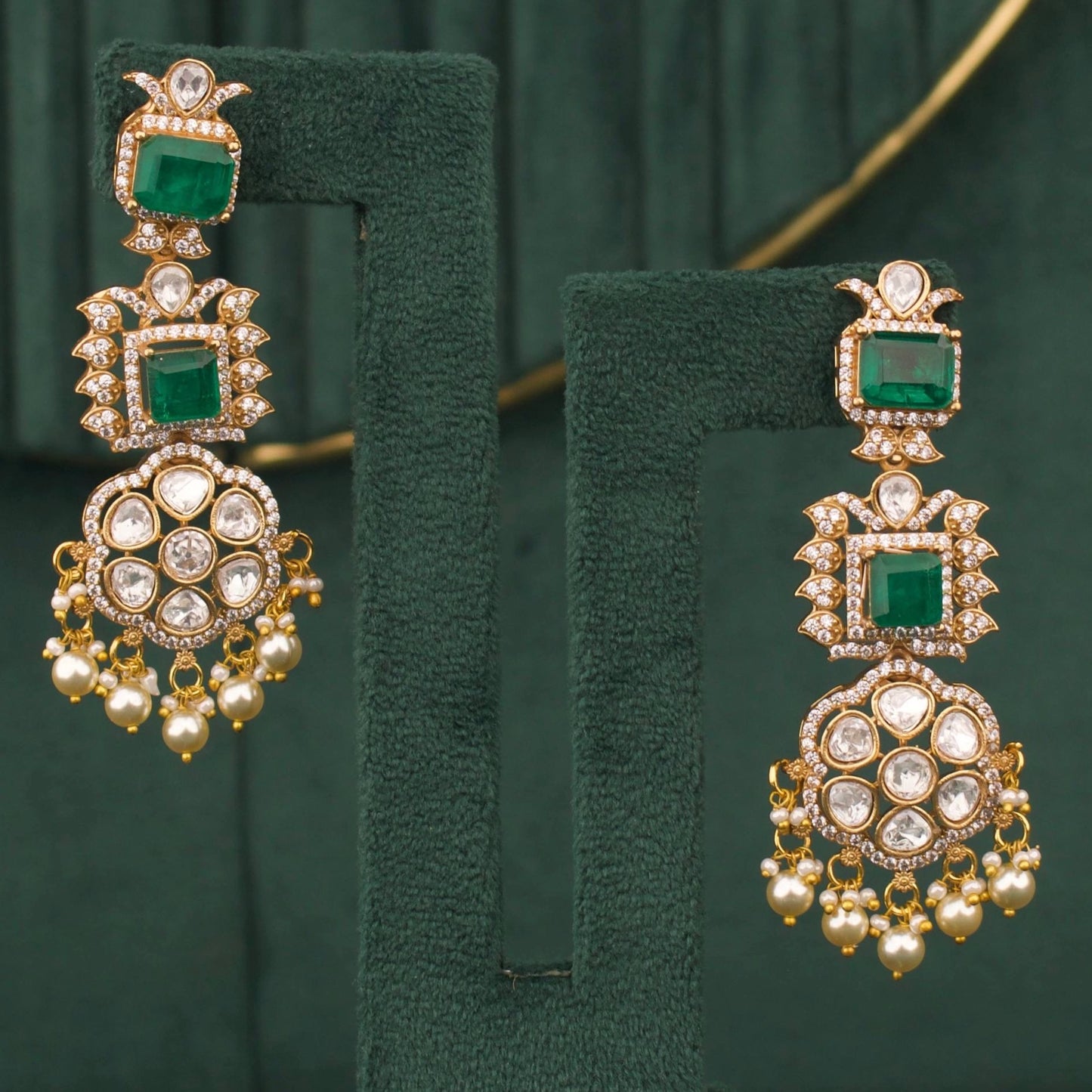 Side view of premium Bridal Victorian Choker Necklace Set with Earrings showcasing handcrafted