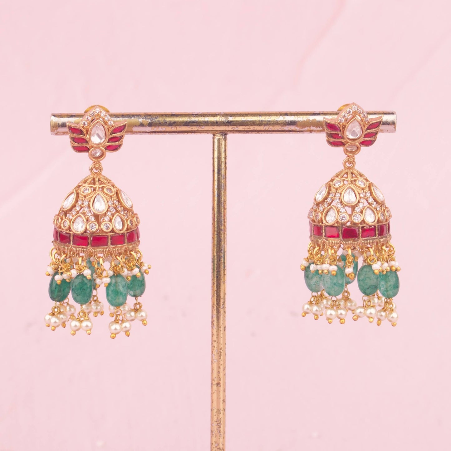 Fusion Moissanite Polki Kundan Layered Necklace Set