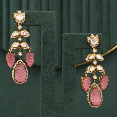 Floral Design Moissanite Polki Earrings