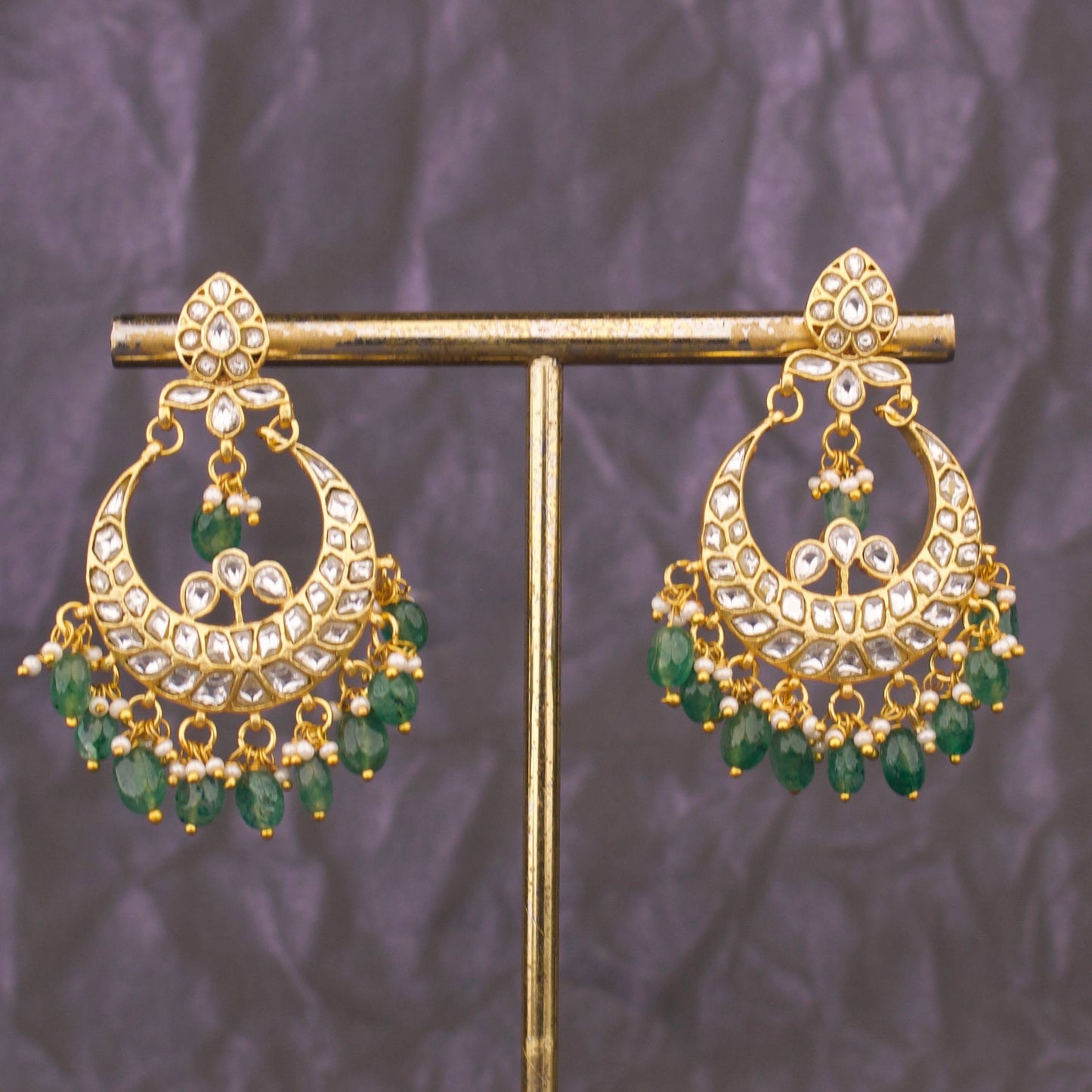 Enchanted Glow Jadau Kundan Chandbali Earring