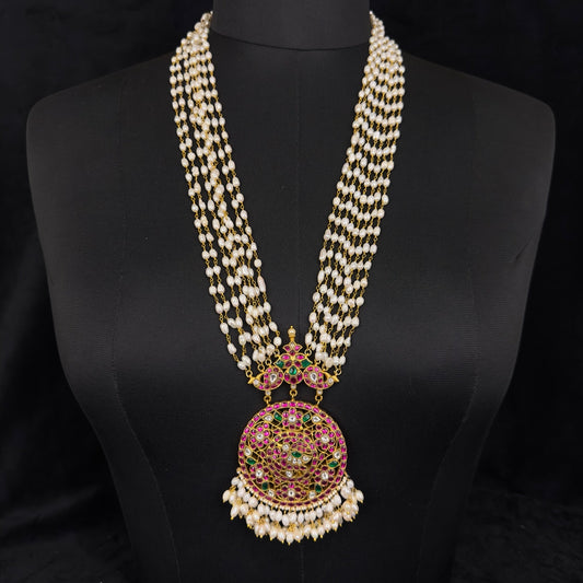 Royal Jadau Kundan Pearls Mala