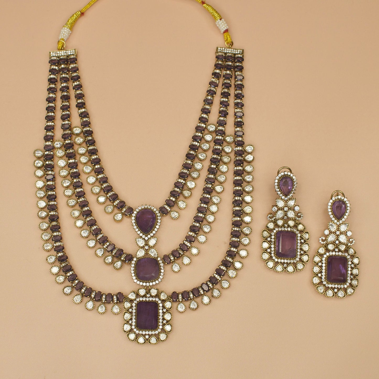 Gorgeous Three-Step Victorian Moissanite Necklace Set