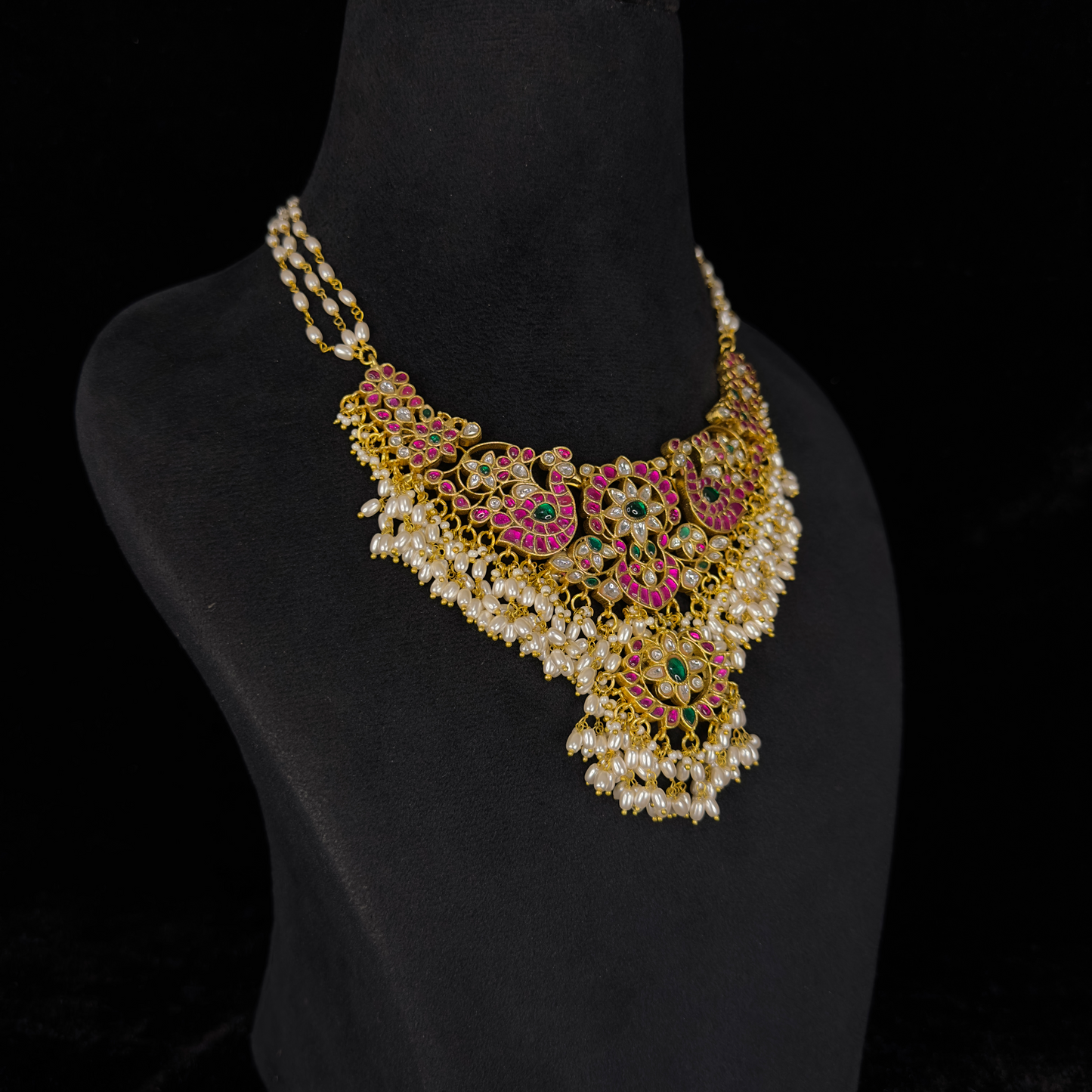 Bridal Jadau Kundan Rice Pearl Choker Necklace