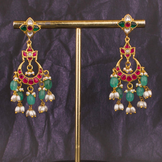 Classic Jadau Kundan Chand Bali In Step By Step Chand Design