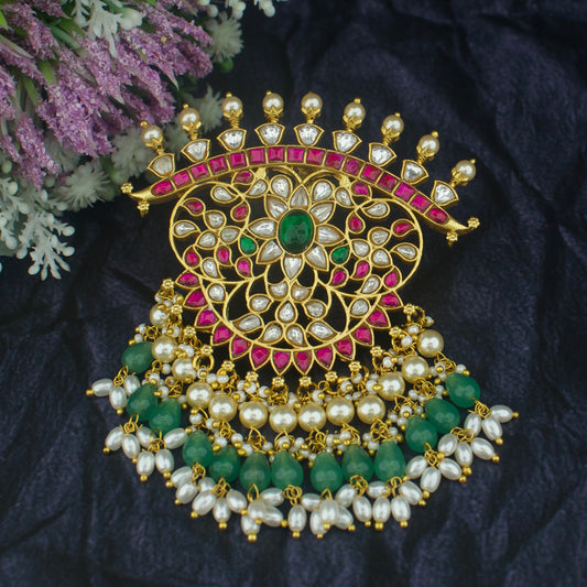 Elite Jadau Kundan Locket With Guttapusalu Hangings