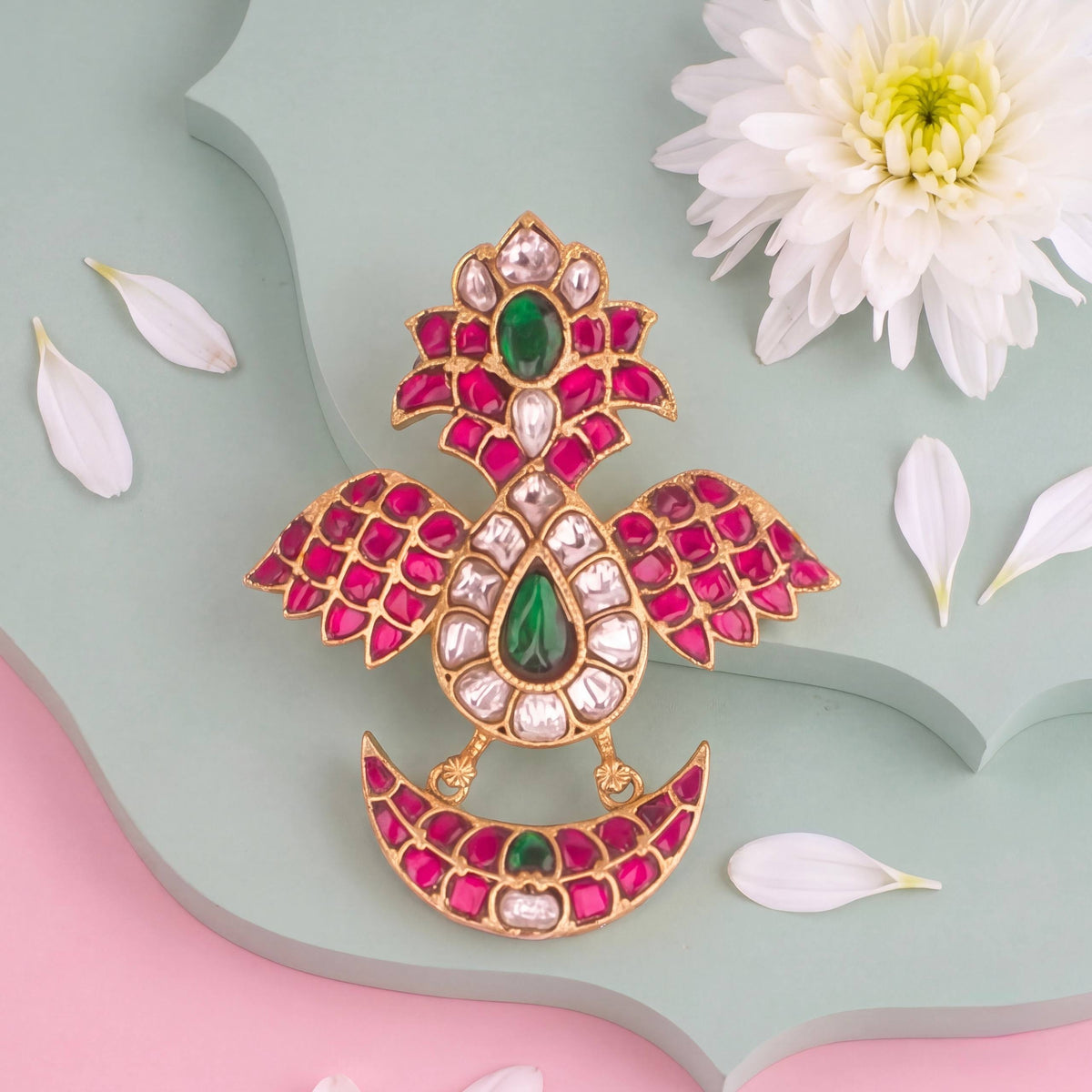 Designer Jadau Kundan Locket With Ruby Stones