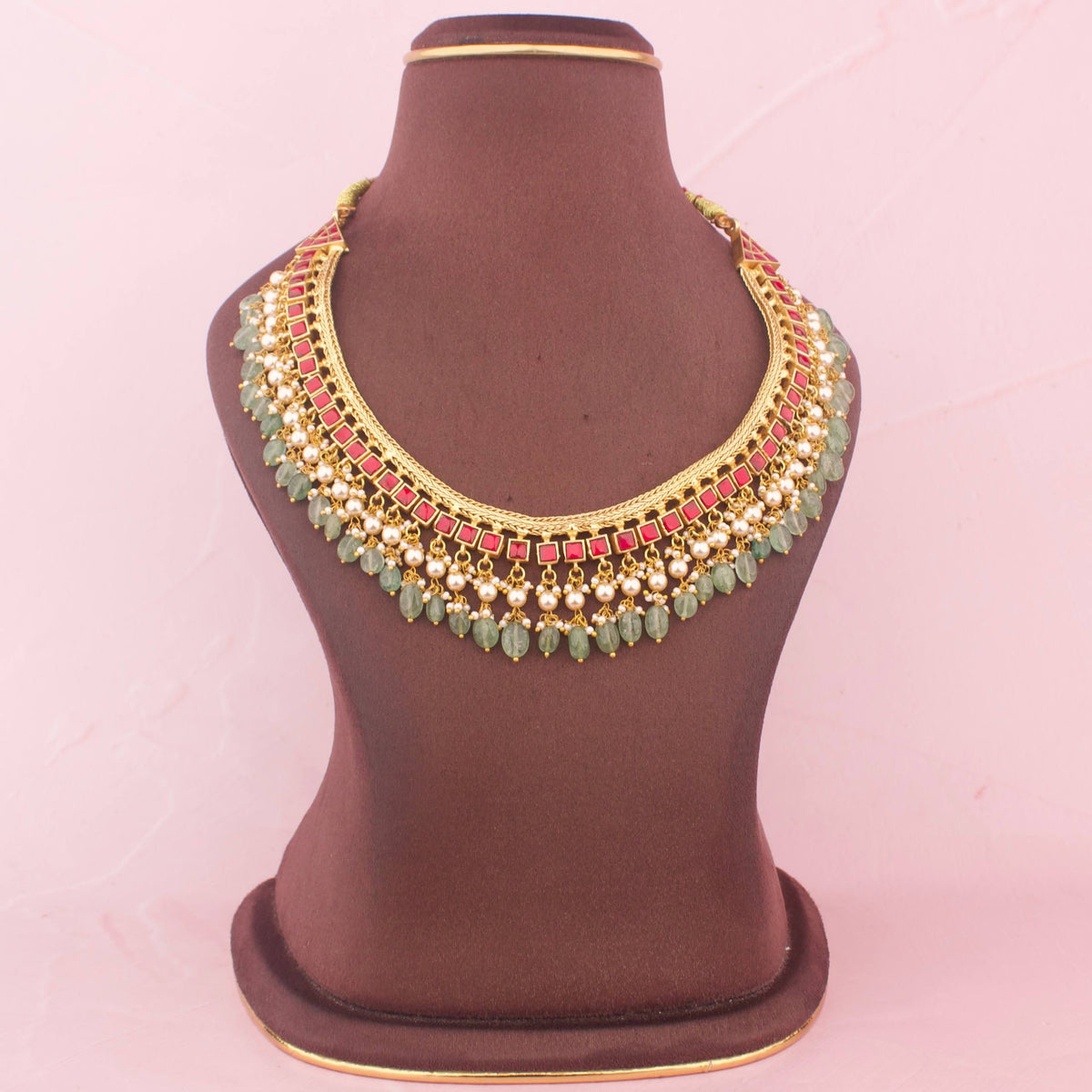 Gold Inspired Reversible 2 in 1 Jadau Kundan Necklace