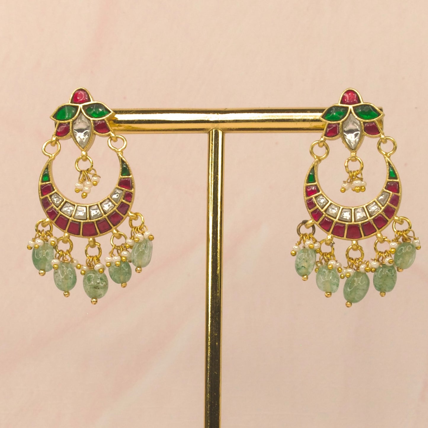 Ethnic Jadau Kundan Chandbali Earrings