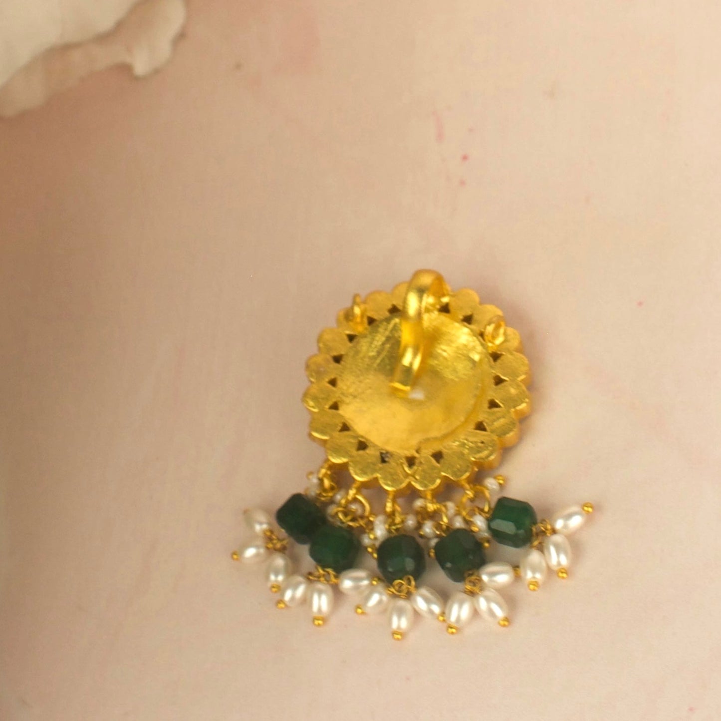 Unique Lavish Floral Design Jadau Kundan Locket with Beads