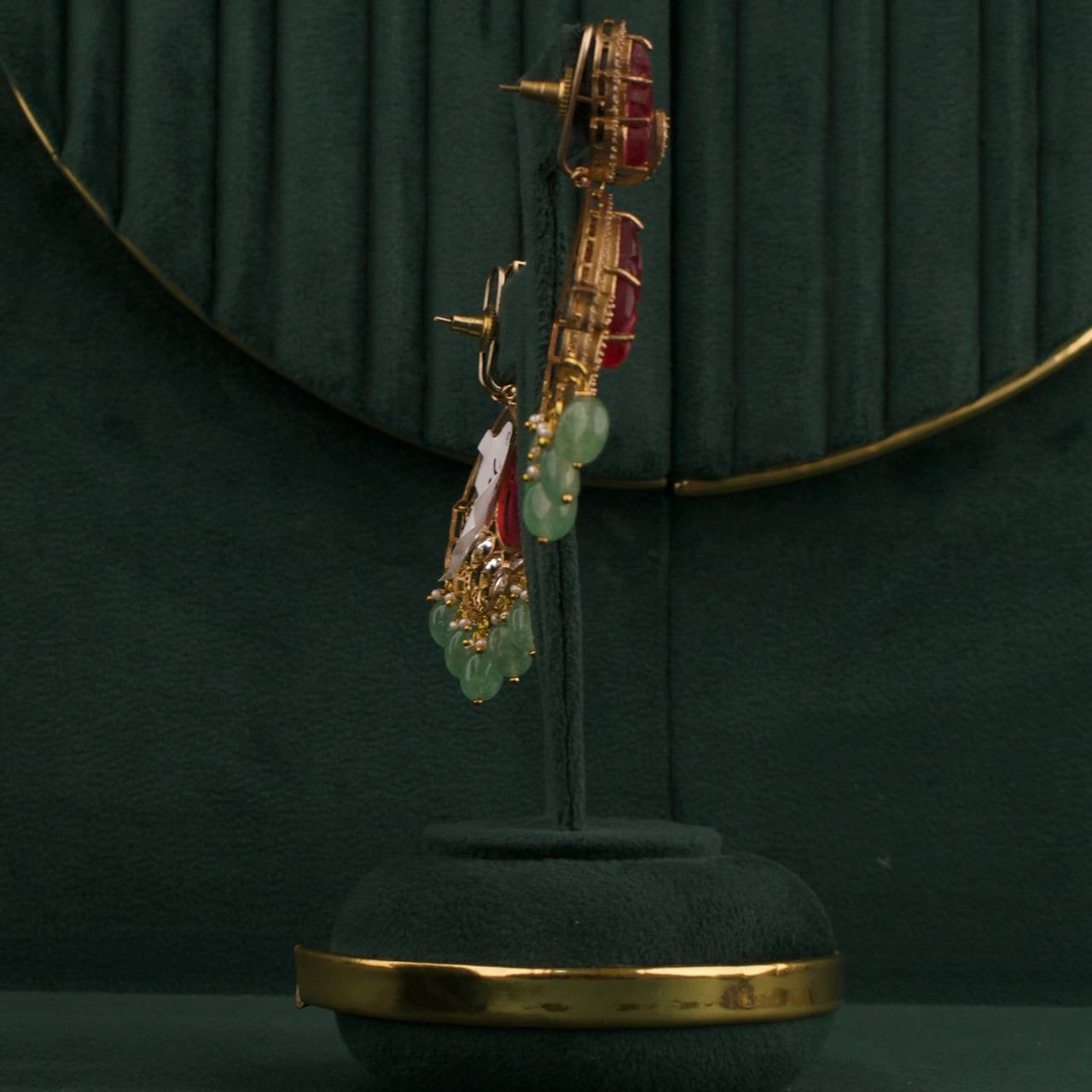 Graceful Floral Design Victorian Finishing Long  Necklace With Earrings