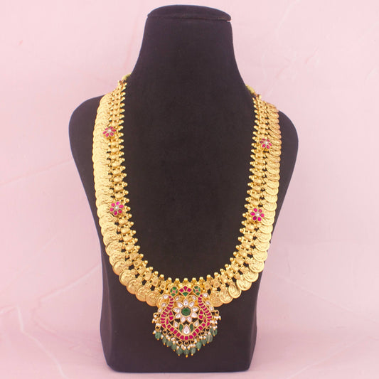Heritage Coin Necklace With Jadau Kundan Pendant