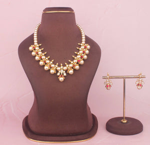 Fresh Water Pearls Mala With Matching Earrings