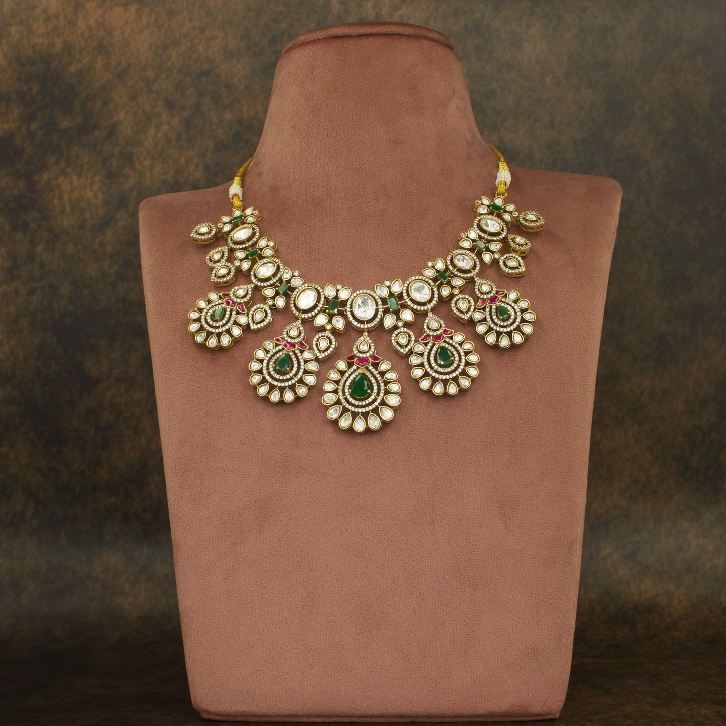 Traditional Victorian Polki Necklace with earrings