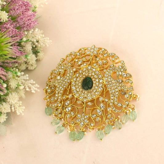 Bridal Gold Style Floral Design Jadau Kundan Locket